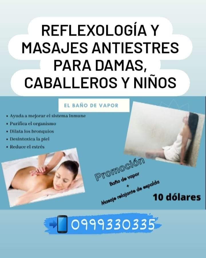 ElMachaleno1's tweet photo. #Machala 

¿ESTRESADA/O DEL TRABAJO?
Dolor en la espalda y cuello, no esperes más, reflexología y masajes anti estres relajantes para damas, caballeros y niños en todas las edades. 
 
📲 Comunícate: 
  0999330335
#estresados #reflexología
#sakud #dolorDeEspalda
#masajesantiestres https://t.co/HJb9HmKg0J
