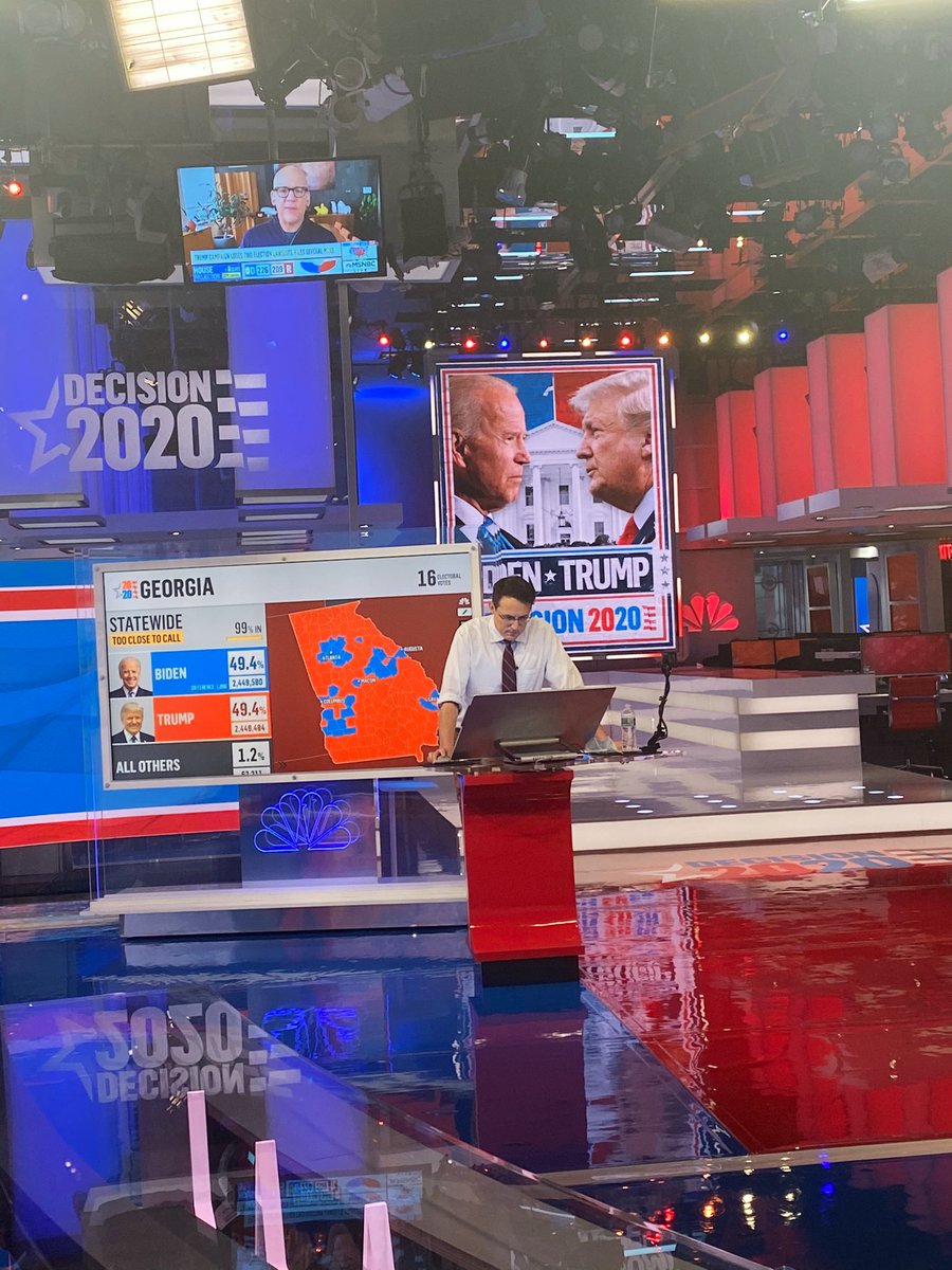 WillieGeist's tweet photo. Me: “Let’s get Steve a chair.”

@SteveKornacki: “If I sit down, I’ll fall asleep.”

Kornacki remains at his post, awaiting results from Pennsylvania. 🇺🇸 https://t.co/h115jEItQn