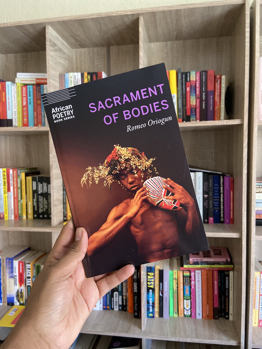 Book 33: Sacrament of Bodies by  @SonOfOlokun This collection of poetry is fantastic. It gives space to hold all our contractions: our queer lives marred by violence and our insistence to love and receive tenderness. This book seeks to remember and forget. Read this Book!