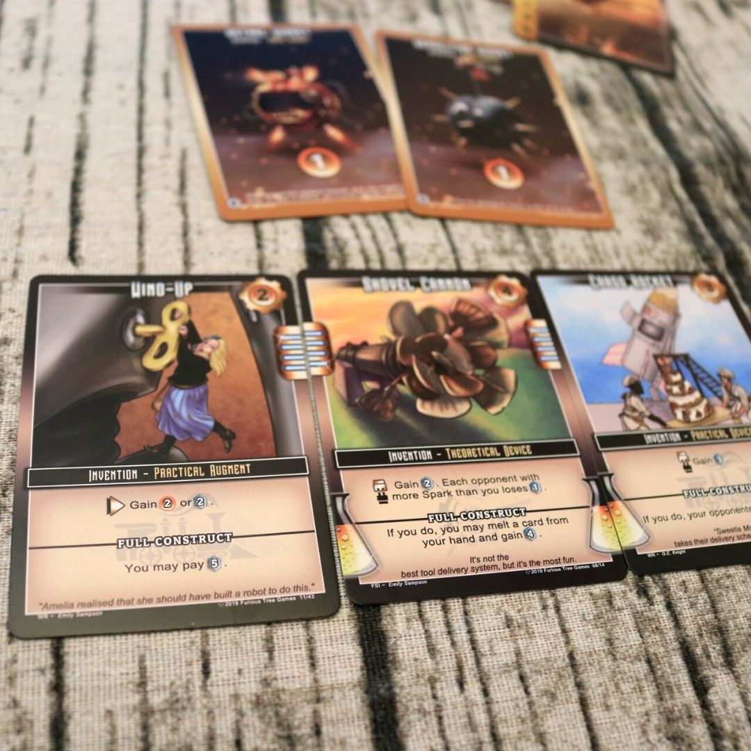 MeepleU's tweet photo. Our wacky &fun inventions on #WidgetRidge - such interesting deck building game w/ devices you can build for xtrapowers🔌🔋😁- we'll be playing this live on @thedicetower tomorrow! Have you played? New expansion's out soon!
Set reminder here- https://t.co/FeP5G4bnoz
@FuriousTree https://t.co/H5estOJnlz