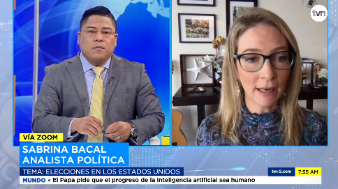 tvnnoticias's tweet photo. “Donald Trump no ha podido mostrar pruebas evidentes del fraude que él habla. De hecho, cadenas de TV dejaron de transmitir sus mensajes” Sabrina Bacal, periodista. #NoticiasAM https://t.co/A4IgDCSVfo