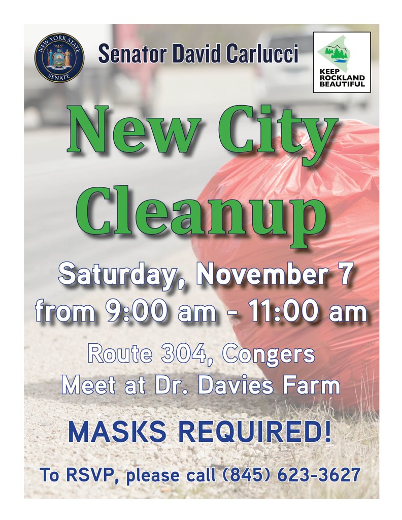 SenatorCarlucci's tweet photo. Did you sign up? Join @KRB_Rockland and my office for our annual Clean Up of Rt. 304 in #Congers. #RocklandCounty👇👇 https://t.co/EqDJqntWg5