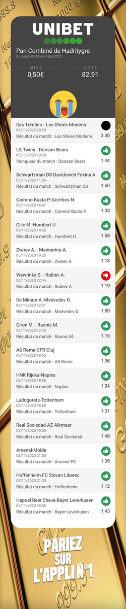 HadriTygre's tweet photo. Un petit de lot consolation @UnibetFrance pour le moral ? 😔 https://t.co/HVHi27OOF5