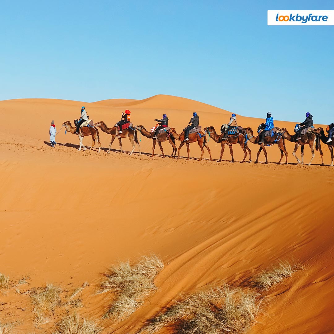 lookbyfare's tweet photo. While Merzouga is a small village, it is a popular destination for travelers in #Morocco. Located in the Sahara Desert, #Merzouga is surrounded by enormous sand dunes known as the Erg Chebbi. https://t.co/T8biu9qZDh