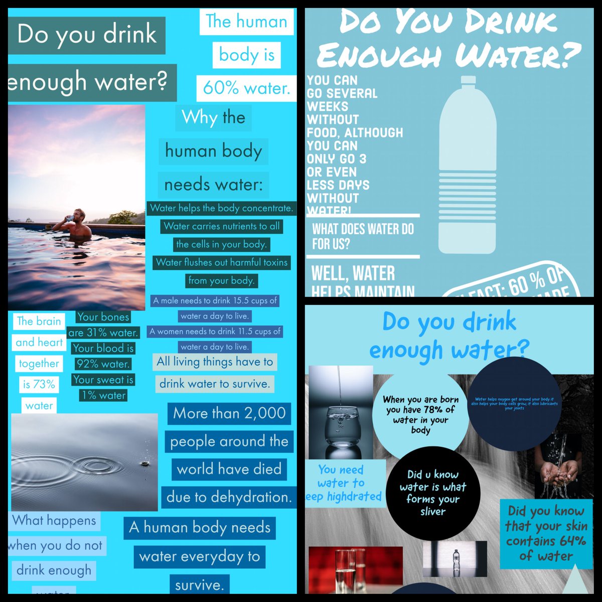 DosbarthPump's tweet photo. Class 5 have created some fantastic infographics to persuade people to drink enough water using @AdobeForEdu. #water #adobepost @HwbNews https://t.co/C4QKtRpnoj