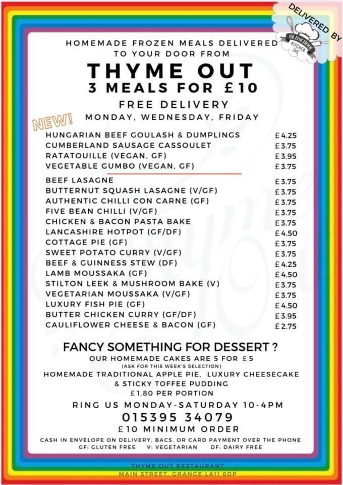 BarryRigg's tweet photo. Meal deliveries around the Grange over Sands locality. Home cooked and delivered by ⁦⁦@thymeoutgrange⁩ great meals on wheels option and perfect for those days when you can’t be bothered to cook.  ⁦@Lesleyg112⁩ ⁦@grangenurses⁩ ⁦@ulvdaltICC⁩ https://t.co/Bj1Cy867Qb