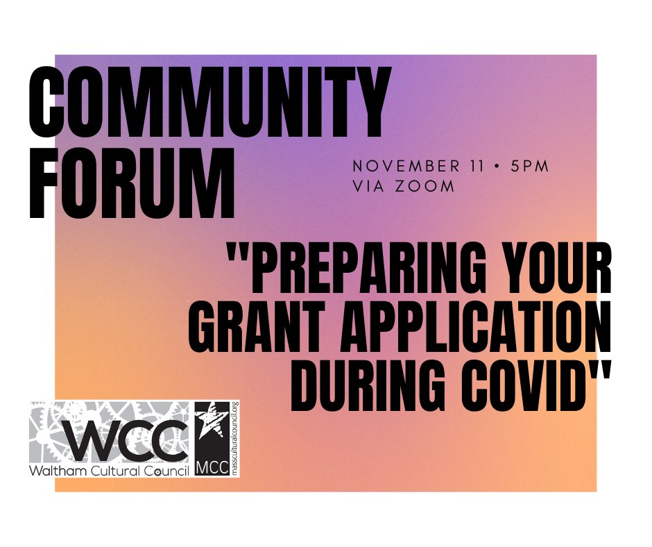 Join the WCC + <a href="/masscultural/">Mass Cultural Council</a> for a virtual community forum on how to plan for arts and cultural programming during pandemic uncertainty. bit.ly/2Ud87Mp