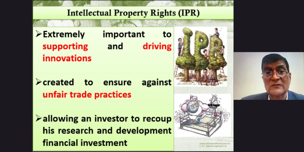 CornellExEdu's tweet photo. #SIP2020
Day5 Session2

Dr. RR Hanchinal led an in-depth session on Plant Variety Protection, its intricacies and the regulations in various countries pertaining to Intellectual Property rights and biodiversity laws.

#intelectualproperty #pvp #biodiversity #cornell #sathguru https://t.co/RCc7BPJHsS