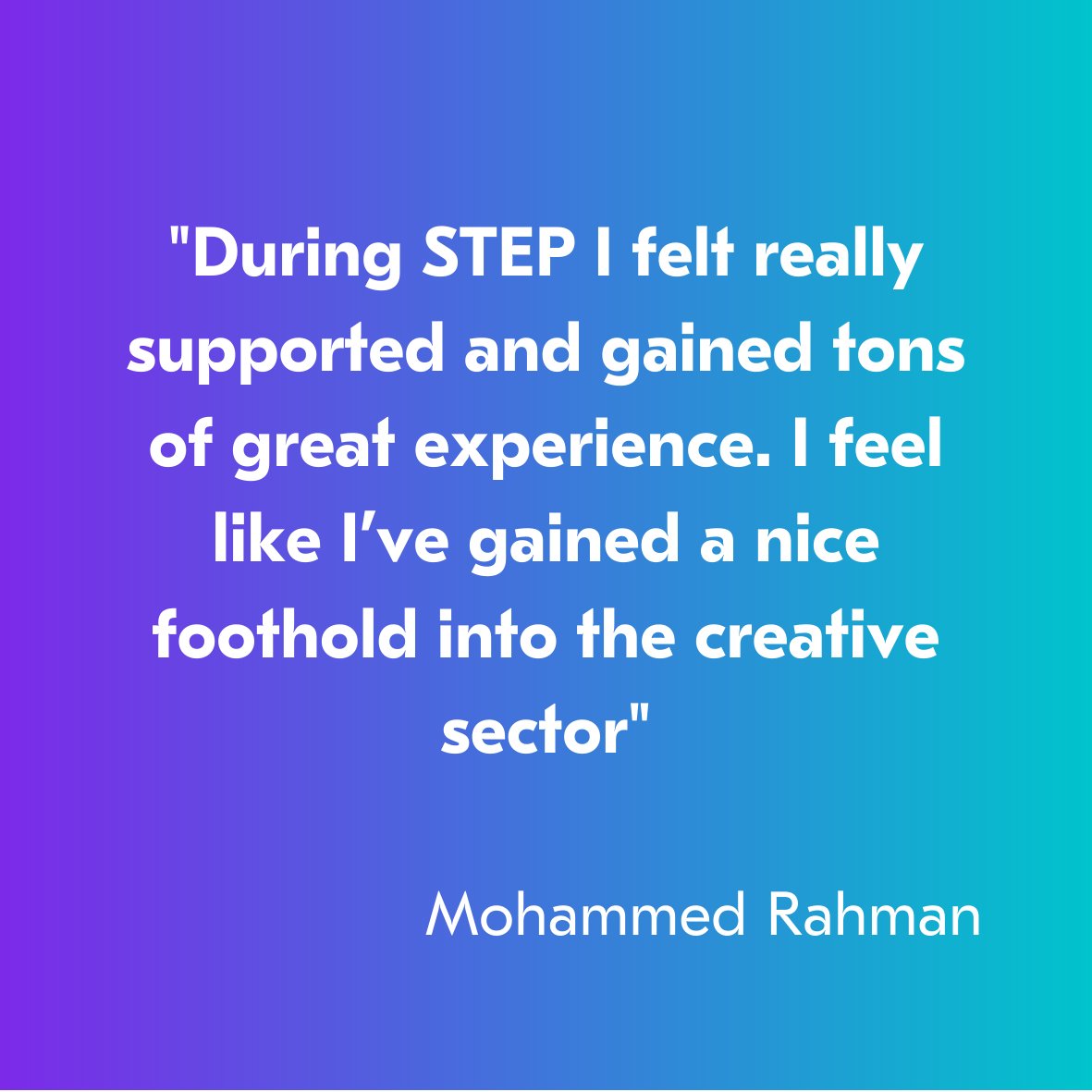 This is Mohammed Rahman He's worked at  @FdnFutureLondon &  @UCL_Culture in Digital Content, Community Engagement and ExhibitionsHe'll be continuing at  @FdnFutureLondon as a freelancer & has also been considered for a trustee role at an East London cultural institution 