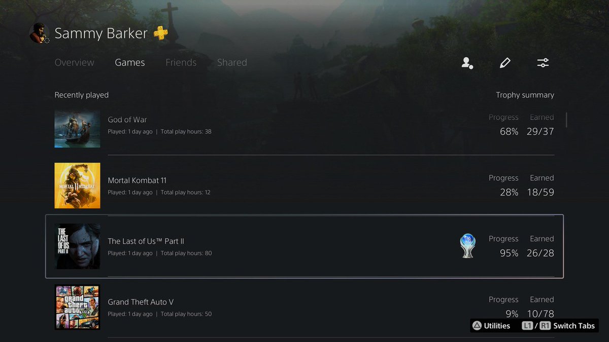 pushsquare's tweet photo. PS5 Displays Your Playtime in Next-Gen and PS4 Games https://t.co/Tun6F5tXmC #Sony #PS5 https://t.co/9mgzjQBOZd