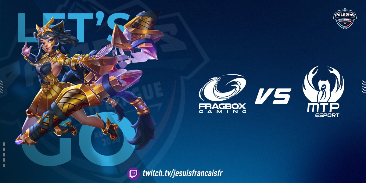 Fragboxgaming's tweet photo. #Paladins 🧙‍♂️

On affronte @mtp_esport pour ce troisième match de #PFL !
 
📺https://t.co/G99hnqrJDl

#WeAreOneFBX https://t.co/spxZzrjBIj