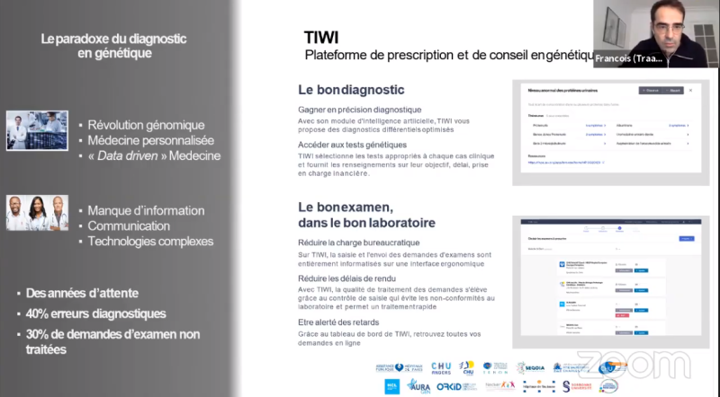 Traaser_AI's tweet photo. Lancement de le 5e promo de @TechCare_Paris (@Paris_and_Co) 👉 François Artiguenave présente #TRAASER et la plateforme #TIWI pour la #PrescriptionNumérique d'#AnalysesGénétiques. 😊 #génomique
Pour rejoindre le live sur YouTube 👇
https://t.co/h1ykONs6u7 https://t.co/nMBWgEaNaM