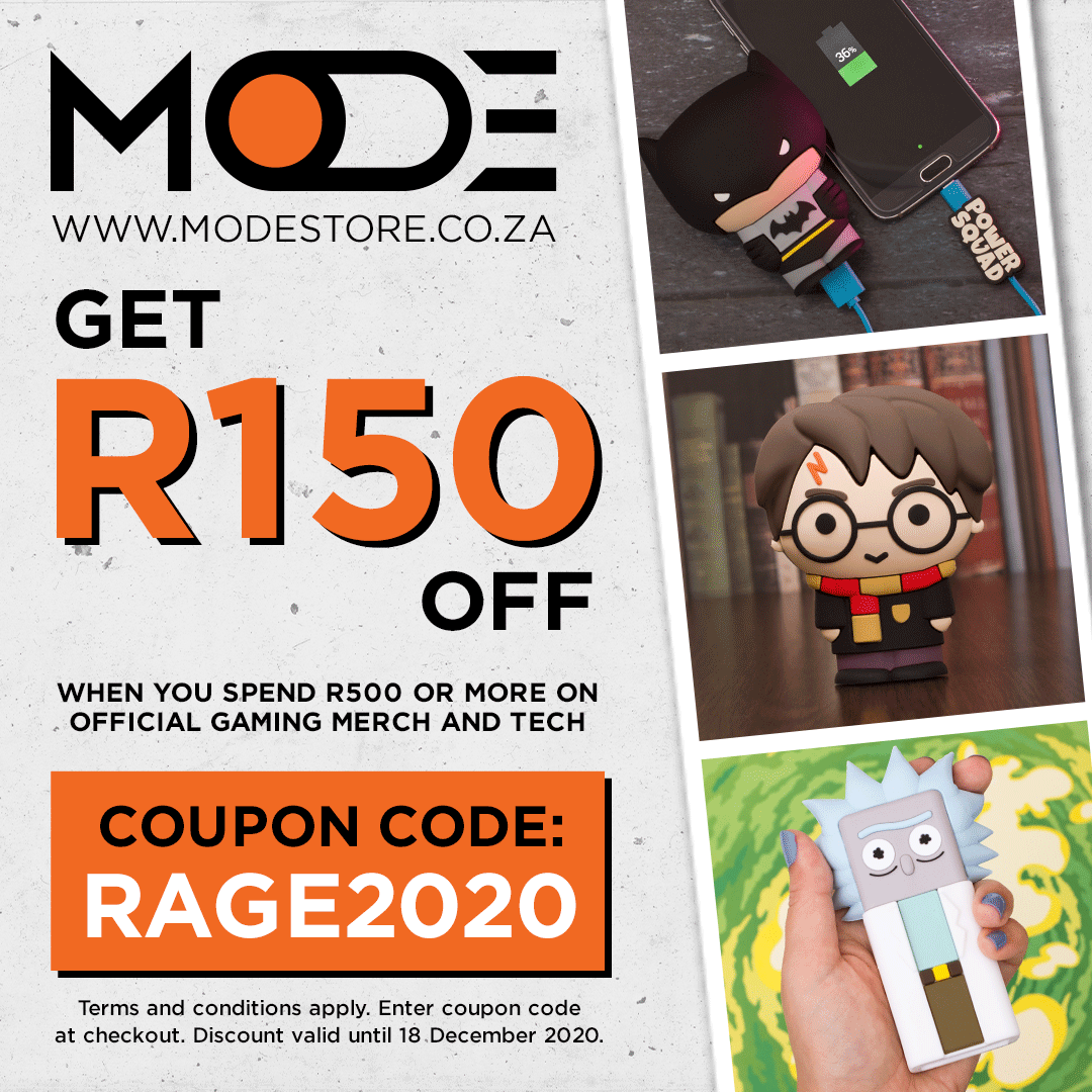 rAgeExpo's tweet photo. Mode has an exclusive #rAgeExpo2020 code to use at checkout all weekend! 
R150 off when you spend R500 or more on https://t.co/yept5QeiMF

@ModeStoreSA #18yearsofawesome https://t.co/tb53fmXilL