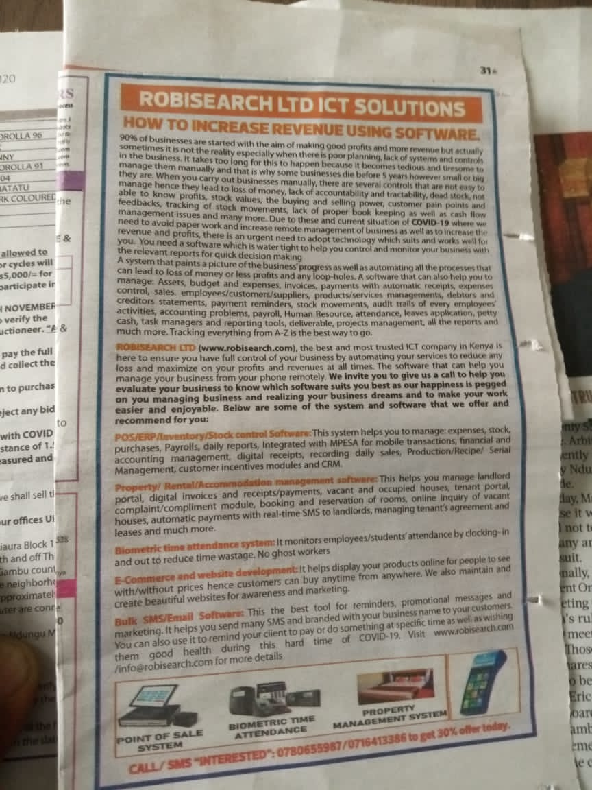 DARSIL254's tweet image. Take your Business to Digital Level by @robisearch Grab a copy of The Star Magazine,check pg31 and find more.Quality POS..Call/SMS 0716413386/0780655987 robisearch.com #DigitikaNaROBISEARCH
#MaishaShereheFriday
#USAelection2020
#ShujaazTalk