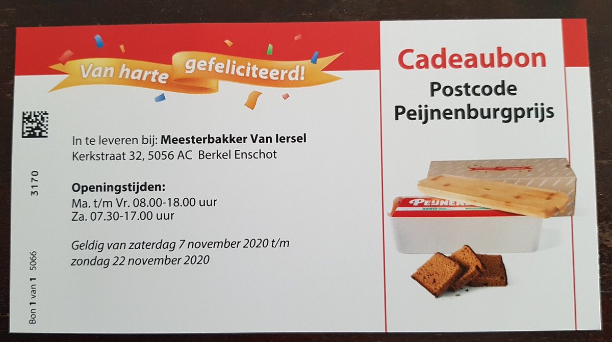 Postcodeloterij prijs Moergestel, volgende maand winnen we 2 kilo mosselen, af te halen bij de visafslag in Yerseke 🤣😂🤣😂