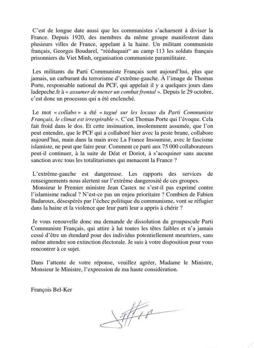 AdrienMolin's tweet photo. ⚠️ La réponse de l'@actionfrancaise à @ericcoquerel. Nous demandons la dissolution du @PCF et de @FranceInsoumise. https://t.co/RBVoWcCE1A