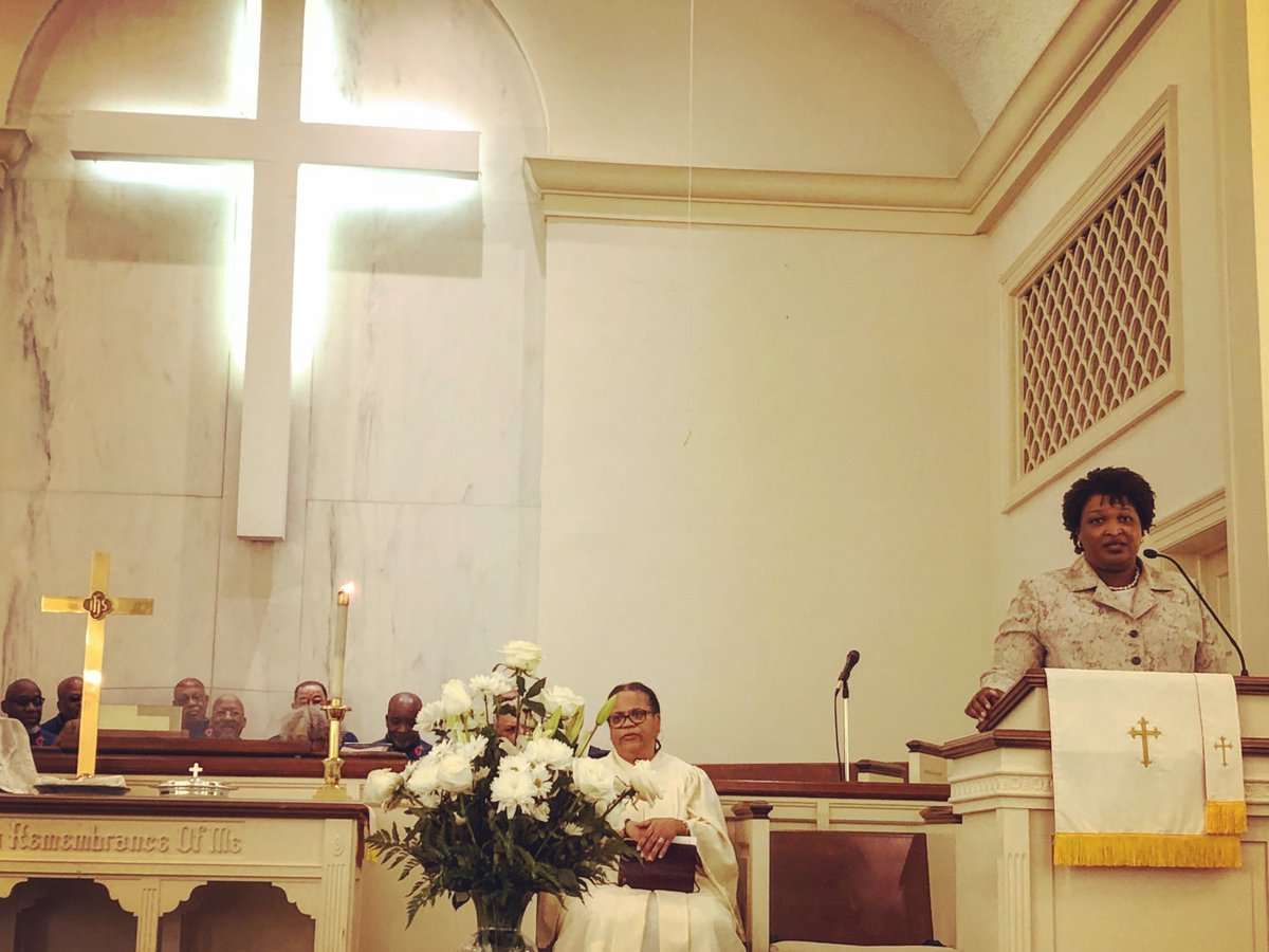 Abrams is preaching a sermon to those who'll listen.“I’m here today,” she said from a pulpit in 2018 “because...Micah tells us, ‘In that day, declares the Lord, I will assemble the lame and gather the outcast...I will make the lame a remnant, and the outcasts a strong nation.”