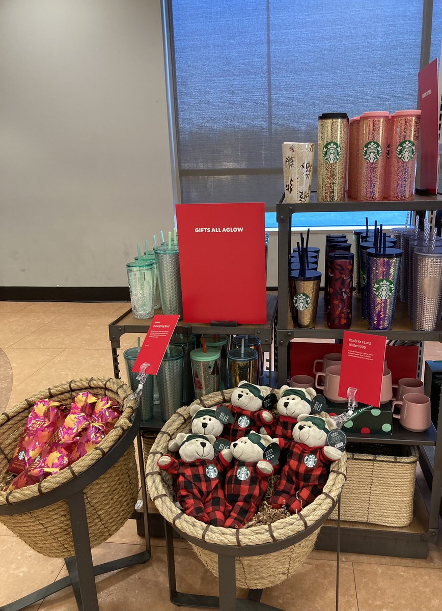 Good morning from 2391! We have all of our limited time holiday cups and gifts set and ready for our guests! I have my peppermint mocha! Do you have yours? Come visit your Indy Glendale Starbucks for a treat! 🎄☕️ #thegreat138