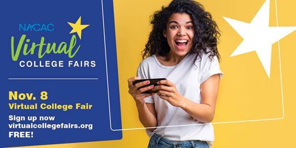 cannon2future's tweet photo. Students and parents are invited to attend a virtual @NACACFairs (college fair) supported by @nacac and @CommonApp on Sunday, Nov. 8, 2:00-10:00 pm (EST). This is a come and go as you please event. To register, visit https://t.co/Cu5x0YBk8L. @cannonschool https://t.co/Hfw5d63RiZ