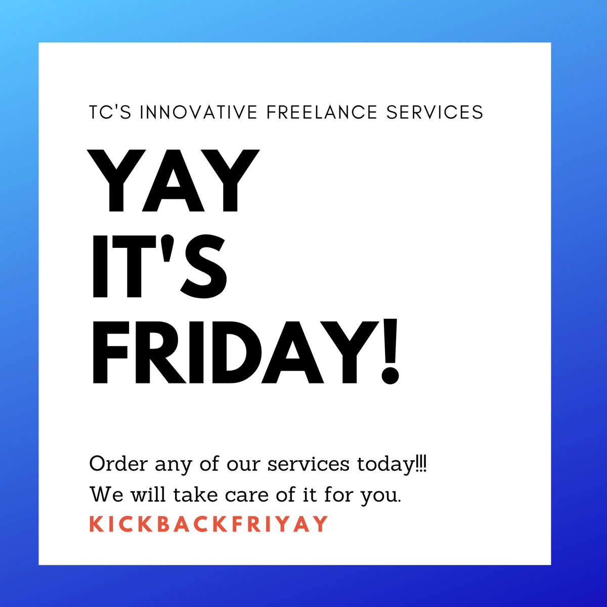 tc_freelancer's tweet photo. It's the beginning of the weekend. Sit back and allow us to help you with your online service needs. DM for inquiries. 
 #tcfreelanceservices #successmindset #elevateyourself #positivethinking #onlineservices #copywriting #graphicdesigning #transcription #virtualassistant https://t.co/pnqaDlk6MA