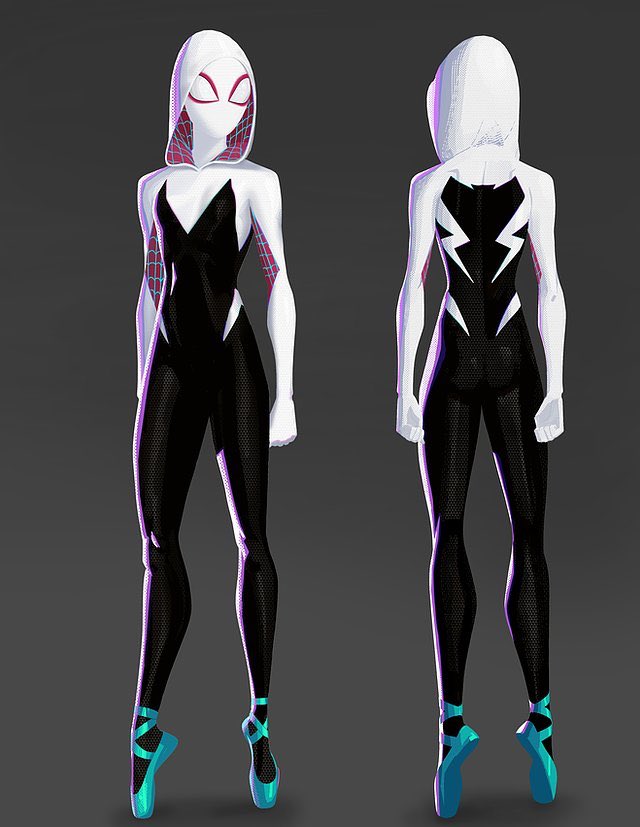 naveen selvanathan on Twitter: "When I worked on the Spiderverse movie, I  got to paint Spider Gwen. Character design by Shiyoon Kim, model by Omar  Smith. #Spiderverse #spidergwen https://t.co/Y5ZuoQaWVz" / Twitter