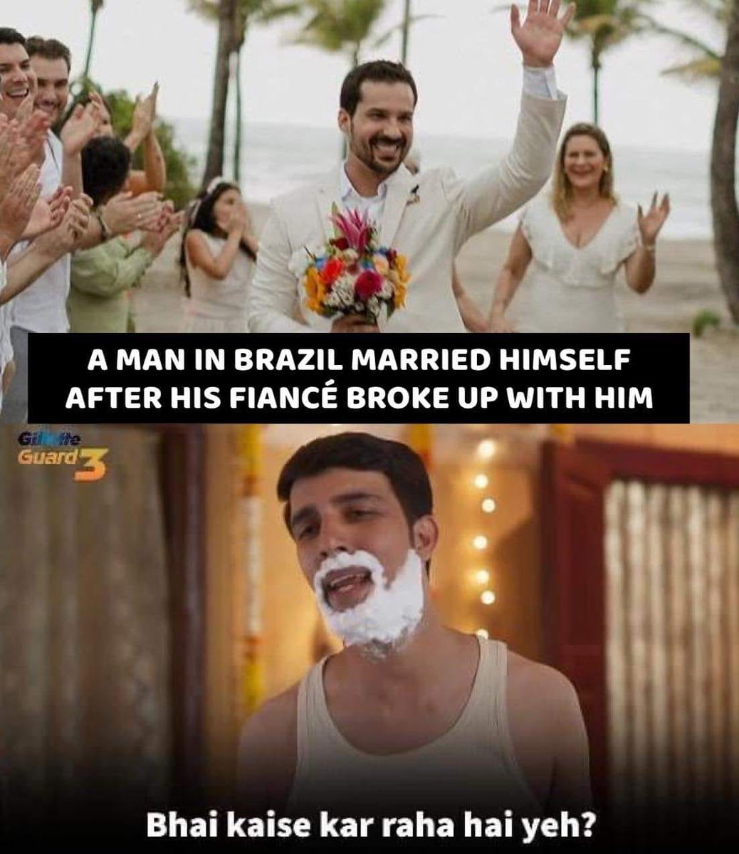 RVCJ_FB's tweet photo. Kisi Aur Ki Mujhko Zaroorat Kya, Main Toh Khud Se Pyaar Jataun 😂😂😂
#DoneChallenge #Guard3 @GilletteIndia https://t.co/sp2A0cL68T
