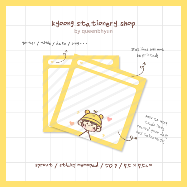 queenbhyun's tweet photo. 'ㅅ'📝

𝘄𝗲𝗹𝗰𝗼𝗺𝗲 𝘁𝗼
𝗸𝘆𝗼𝗼𝗻𝗴 𝘀𝘁𝗮𝘁𝗶𝗼𝗻𝗲𝗿𝘆 𝘀𝗵𝗼𝗽!

-

🔚 15/11 11.59PM (KST)
🌎 G.O. Please DM!

🎁 First 20 buyers and all group orders will get extra photocard (to be revealed later).

-

malaysia local order:
https://t.co/KNb24dTFlF

#KyoongStationeryShop https://t.co/iYlFwcclYj
