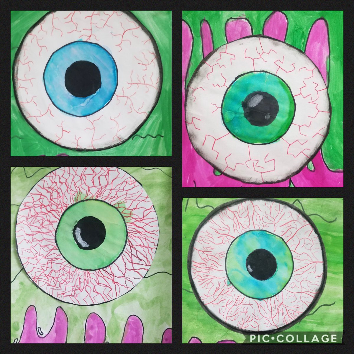 5th Grade Art Mixed Media Eyeballs 👁 <a href="/hcebulldogs/">Hill Country ES- Bandera ISD</a>