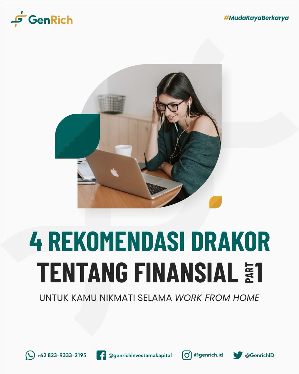 GenrichID's tweet photo. Tak perlu khawatir dan bosan untuk kamu yang sedang Work From Home (WFH). Karena @genrich.id akan memberikan 4 Rekomendasi Drama Korea yang pastinya akan menambah wawasan dan pengalaman kamu seputar permasalahan finansial. 
#GenRich #GenerasiRich #MudaKayaBerkarya https://t.co/4UIngWchrD