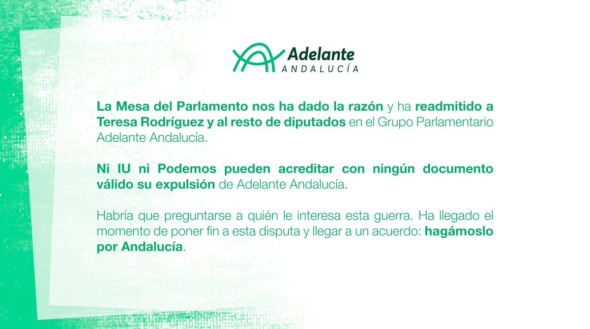 Ha llegado el momento de poner fin a esta disputa. Por Andalucía 💚💚💚