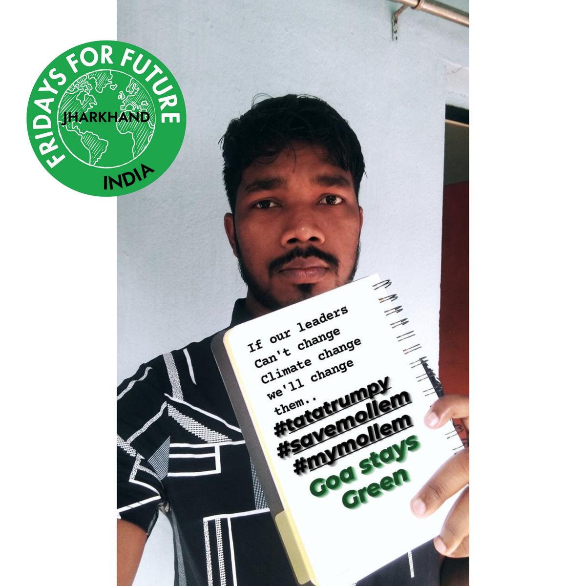 fffjharkhand's tweet photo. Let's prove to the government that we are not approving it's plan to make Goa a Coal Hub.
#goa #stopcoal #savemollem #goadiaries #protests #climateaction #climatejustice #actnow #fffjharkhand #fffindia #youthinaction  #adivasiinact https://t.co/8wIl2ROHsf