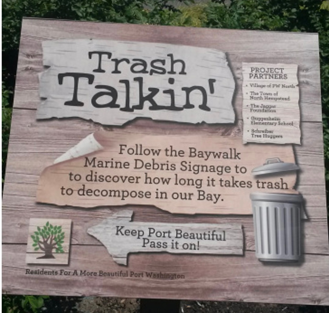 PW_Residents's tweet photo. As you are strolling along the Bay Walk Shoreline Trail, look for our "Trash Talkin" exhibit! 

Partners: 
Residents Forward
Village of Port Washington North
The Town of North Hempstead
Guggenheim Elementary School
Schreiber Tree Huggers
The Jaggar Foundation

#PortWashington https://t.co/17RoVqA0Jq