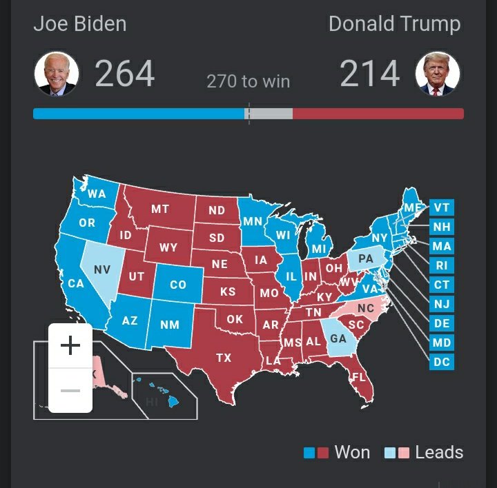 Zach_Savia's tweet photo. Georgia and Pennsylvania flipped Blue!!! Biden leads Georgia by 900 votes! #cingtg #isthisreality https://t.co/lqLmD5J3UD