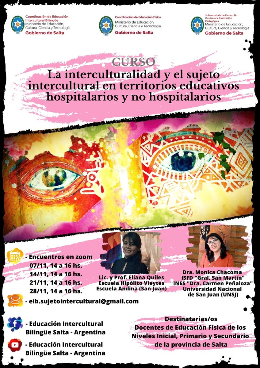 En el marco del Programa "La Interculturalidad como Eje de la Formación Docente" del <a href="/MEducacionSalta/">Ministerio de Educación de Salta</a>, junto a <a href="/EFSaltaMECyT/">EFSalta</a> lanzamos una propuesta destinada a docentes de Educación Física de los niveles Inicial, Primario y Secundario. Con cupo completo mañana iniciamos!!!