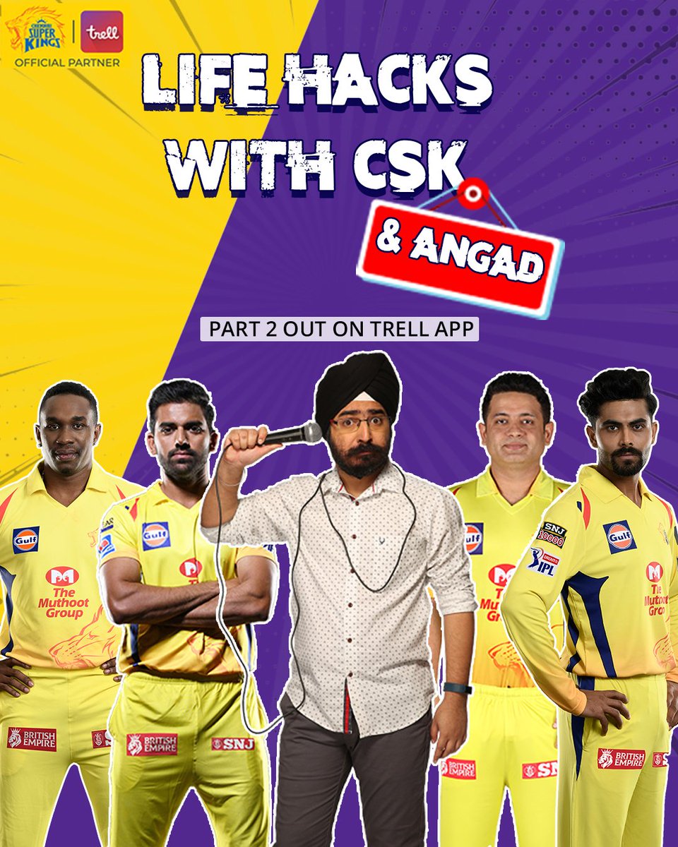 TrellApp's tweet photo. Kaafi Funny Singh @PiratedSardar has decided not to stop at nothing and keep taking cues from #CSK superstars.

Watch 'Life Hacks With CSK &amp; Angad' on the Trell App: https://t.co/FXsTLeyRw6 

#ChennaiSuperKings #IPL2020 #yellove #AngadonTrell https://t.co/fNrSOHpEpi
