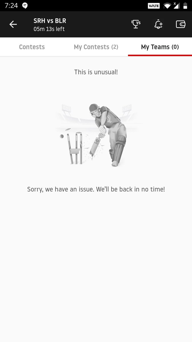 Akshay_Pote's tweet photo. Wtf..dream 11 app crashed today just 10 mins before the SRH vs RCB match...we could not even save our team..and our money has been wasted..We have been cheated by @Dream11 #Dream11 #Dream11IPL2020 #bandream11 https://t.co/mVUdeNdcBR
