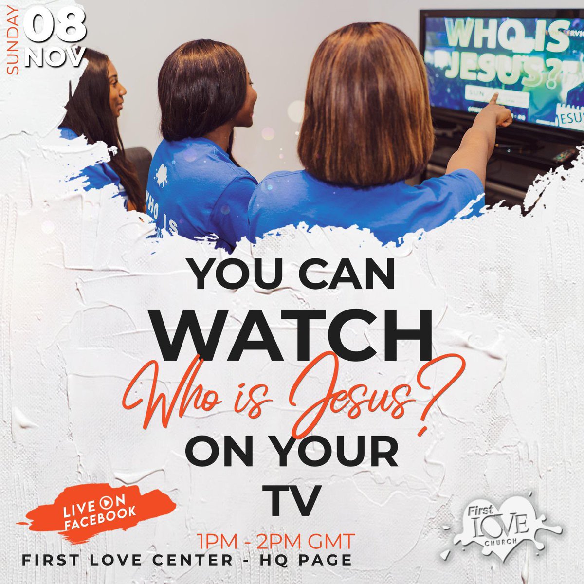firstloveaston's tweet photo. You can watch ‘Who is Jesus?’ from your phone, tablet, laptop and even your TV! 💻

Join us live on Facebook this Sunday at 1pm GMT 🥳

#WhoIsJesus https://t.co/rwvNAjkUQ1