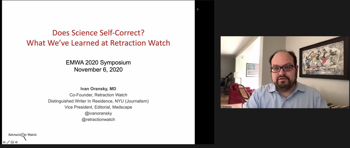 Official_EMWA's tweet photo. Does science self-correct? What we’ve learnt at @RetractionWatch by @IvanCivanud from @Medscape
#EMWA50 symposium https://t.co/o6icGMvPlm