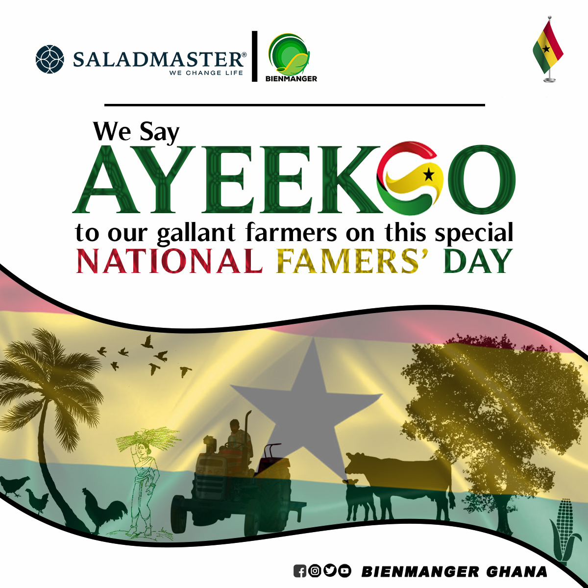 Bienmangergh's tweet photo. We Say AYEEKOO to our gallant farmers on this special National Famers' Day. https://t.co/CERSLpS6TF