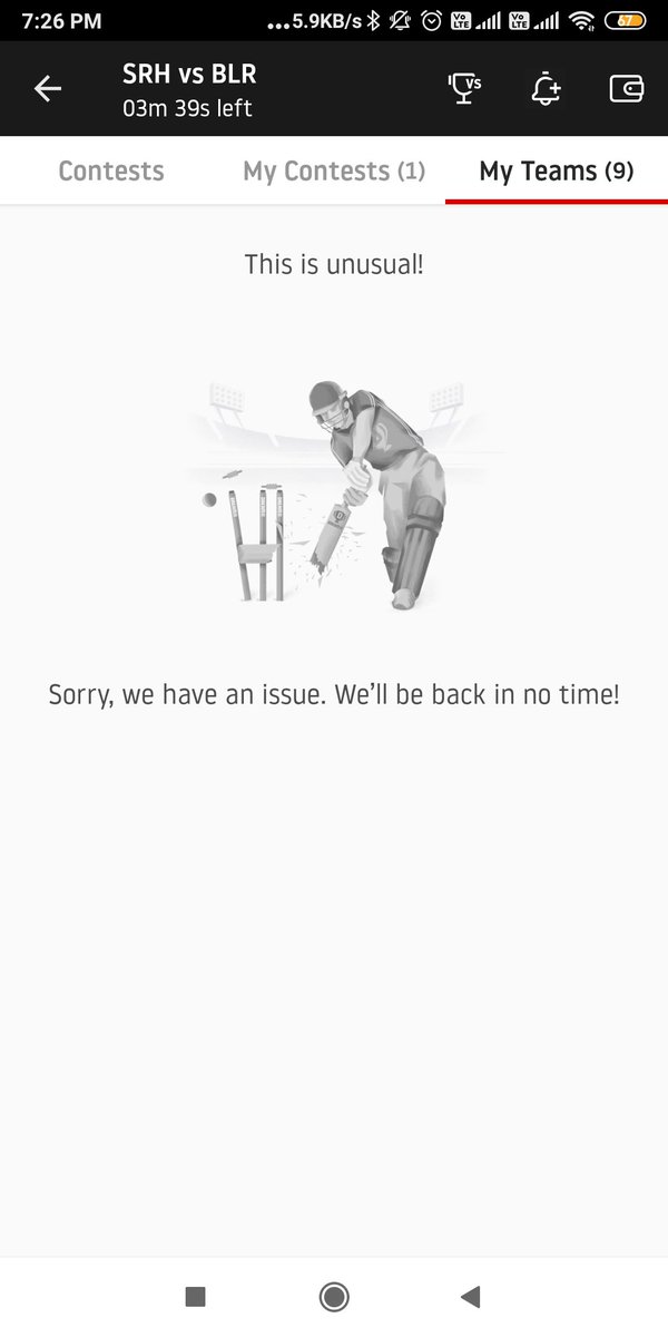 BaDMoUt08321748's tweet photo. This is unfair @Dream11 ... I couldn't edit my team as ur server didn't work..... Please cancel the contest...... It's our hard earn money 🙏🙏🙏🙏

@mayankglt 
@cricketgeekhere 
@CricInformer 
🙏 https://t.co/sGlLt3JEXx