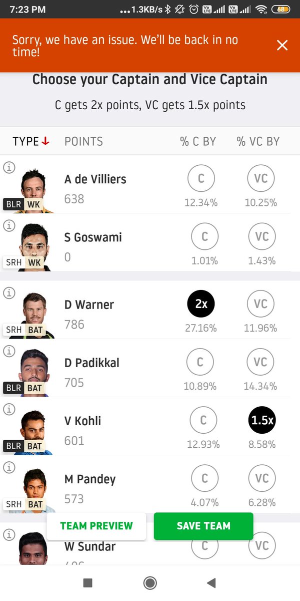 BaDMoUt08321748's tweet photo. This is unfair @Dream11 ... I couldn't edit my team as ur server didn't work..... Please cancel the contest...... It's our hard earn money 🙏🙏🙏🙏

@mayankglt 
@cricketgeekhere 
@CricInformer 
🙏 https://t.co/sGlLt3JEXx