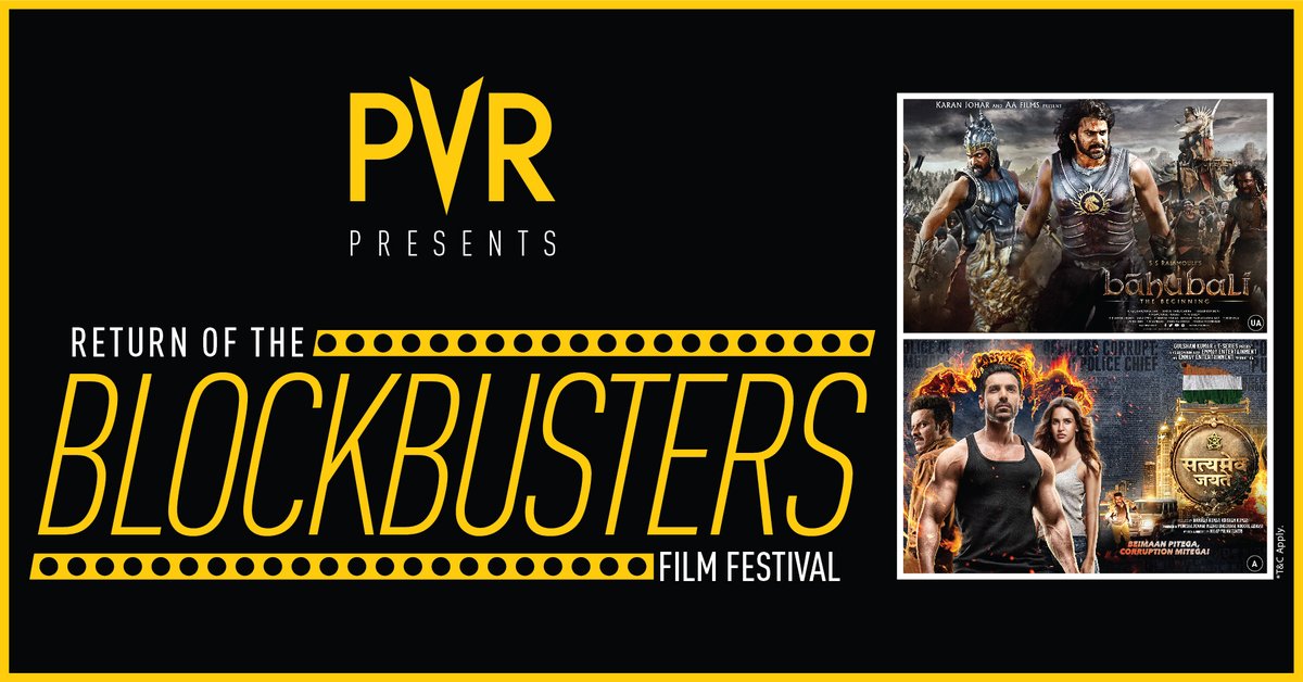 PVR is all set to welcome you back with Return of the blockbusters film festival.  Enjoy your favourite movies on Big Screen again with special offers on Tickets, Food and Drinks. 

For bookings click here onelink.to/gdxv6d

#PVR #OrionMalls #BrigadeRetail #Movies