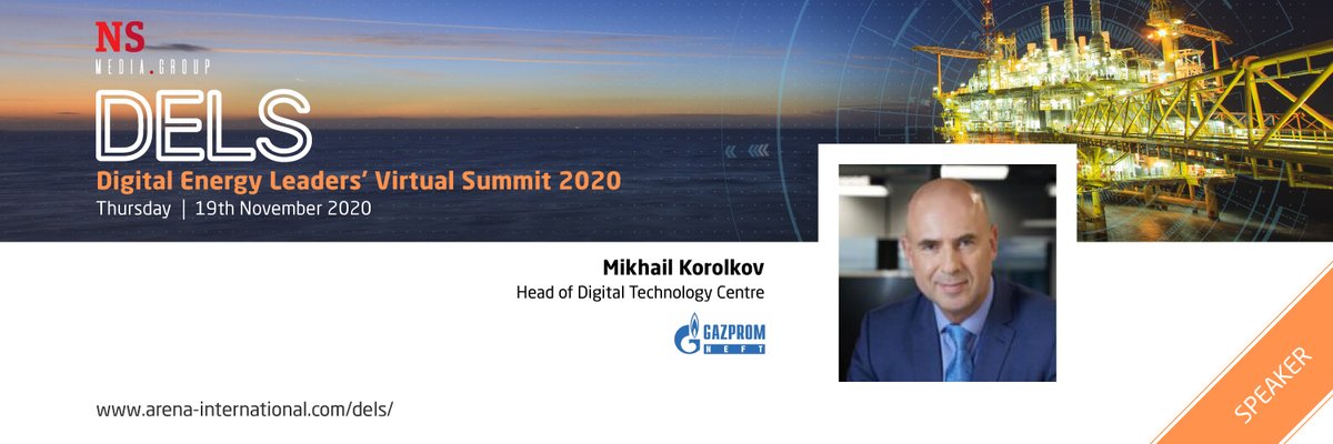 Don't miss Mikhail Korolkov, Head of Digital Technology Center at Gazprom Neft on the 19th November! Mikhail will talk about technologies and operational models for minimun and unstaffed facilities! Free to attend, register now: dels.online-event.co/registration/d…