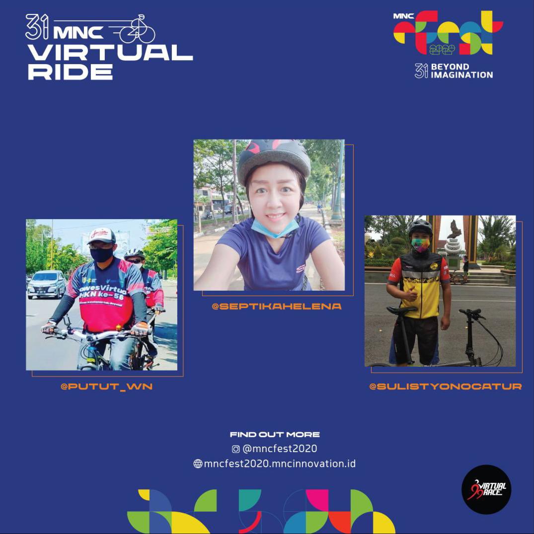 MNCMediaEvents's tweet photo. Ingin lihat keseruan peserta riders di MNC 31 Virtual Ride? Langsung aja cek gambar ini. Yuk, semangat riders gowes nya dan pastikan upload foto keren kamu saat gowes serta raih berbagai hadiah undian menarik nya. 
Informasi selengkapnya, cek di @mncfest2020 dan @rctievents https://t.co/Pn0yxv6d7b