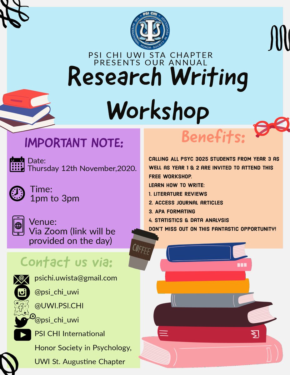 psi_chi_uwi's tweet photo. βImportant β
π πPSI CHI presents a Research Writing Workshopπππ°
.
.
.
#psychology #psichi #researchwritingworkshop #opportunity #joinus #learnmore
Designed by @emily_anna_bae_ (PRO) https://t.co/tDSi5utOZU