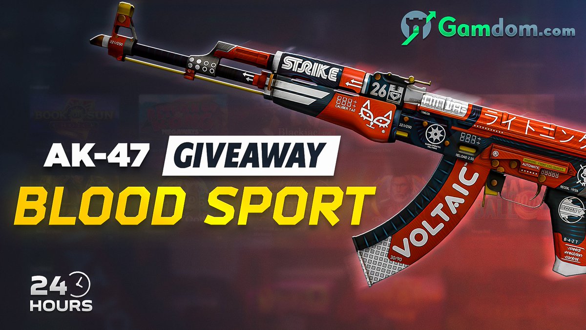gamdom's tweet photo. ⭐️ AK-47 BLOODSPORT | GIVEAWAY

- RT &amp; Like
- Follow us
- Join our Discord: https://t.co/fod1xzwO88

Ends in 24 hours. GL! 🤞 https://t.co/ZX0Dk7Ks1p