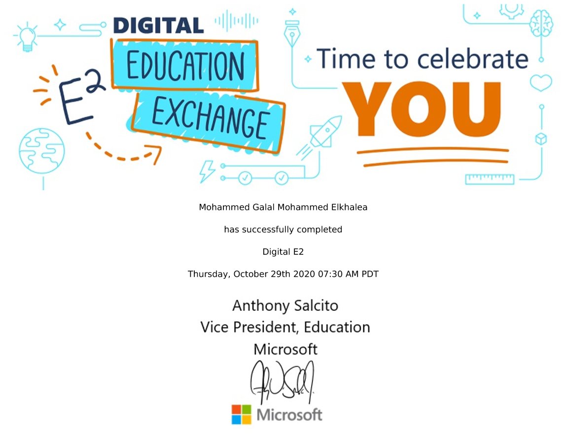 MohGalal88's tweet photo. 👨🏻💻 Microsoft Education Exchange | Digital #E2 2️⃣0️⃣2️⃣0️⃣ by #MicrosoftEdu
#MoGalal #MIEExpert #RemoteLearning #Road2E2 #E2 #education @faisalj_9 https://t.co/iA5TikU3XR