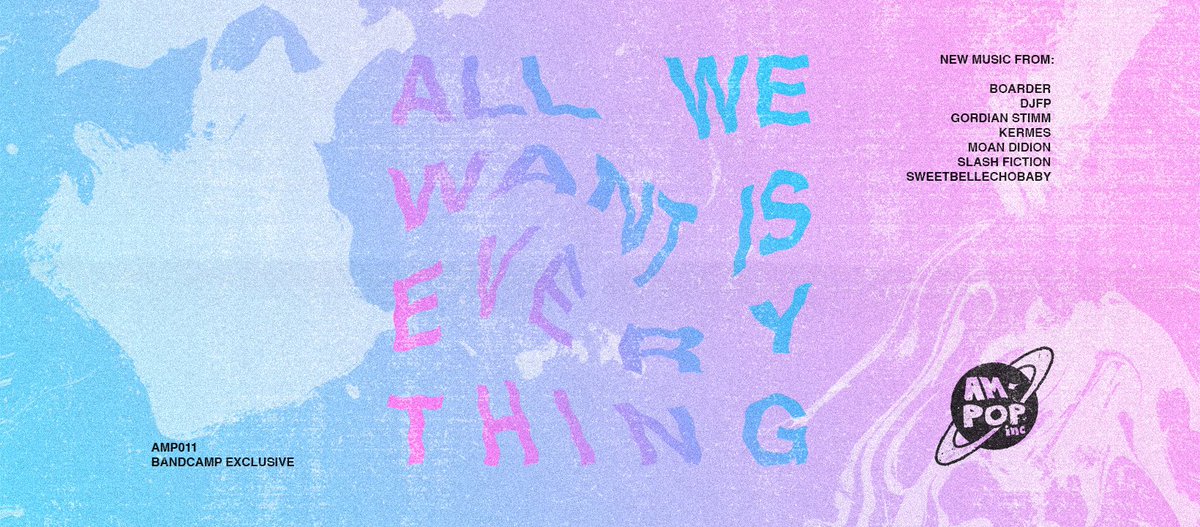 amateurpopinc's tweet photo. "All We Want Is Everything" is out NOW!

a compilation of brand-new music from @slash_fic @sweetbellechobb @boarderband @GordianStimm &amp; @kermesforever, available exclusive on bandcamp right now for just £5! https://t.co/0GSho4RCUL