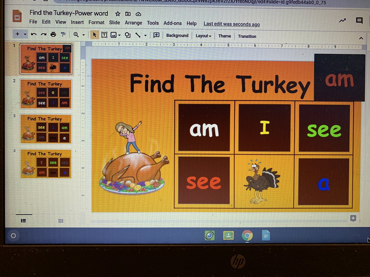 Can’t wait to practice Power Words next week with this game! Making the words different colors allows me to double check understanding and let’s me know which card to move to find the turkey! Next up, letter ID version!