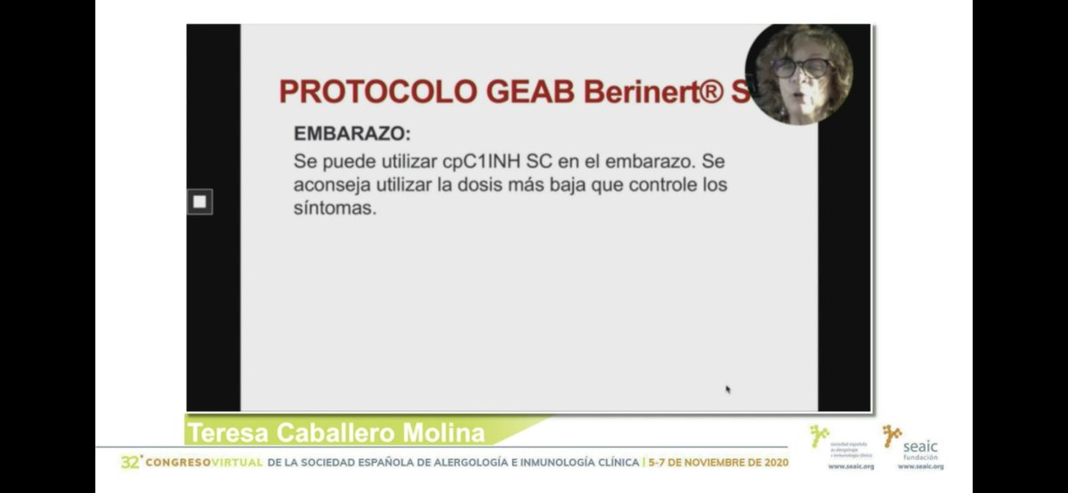 IreneGG's tweet image. #seaic2020 Protocolo individualizado de Berinert sc como PLP en #HAE, excelente presentación de @MaiteCabaMol